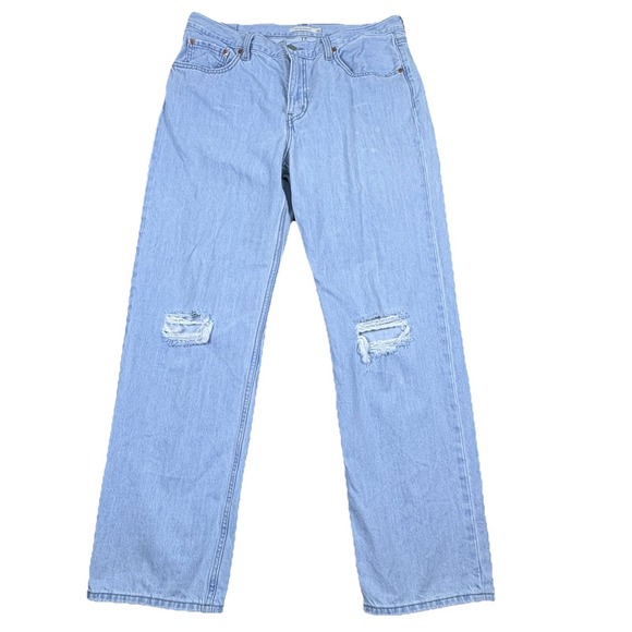 Levi's Denim - Levis Womens Jeans Low Pro Straight  Distressed High Rise Y2K Light Wash Size 32